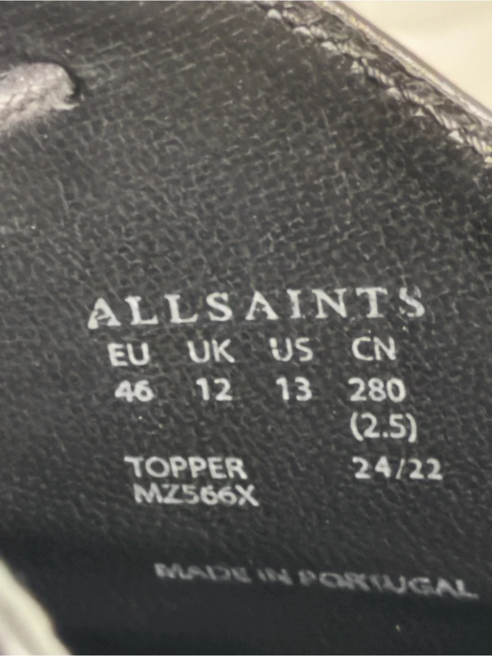 AllSaints Black Leather Lace-Up Derby Shoes